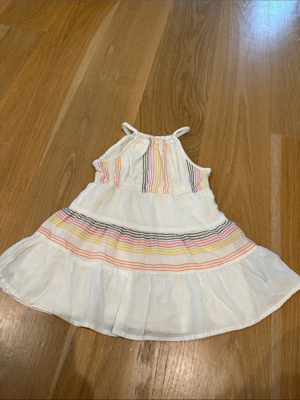 GAP White Sundress with Pastel Stripe Detail